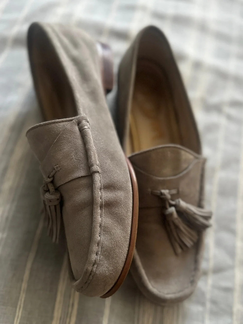 Sam Edelman Aggie Suede Tassel Loafers Grey | 9